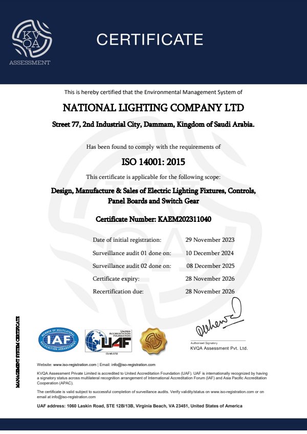 ISO 14001:2015 Certificate