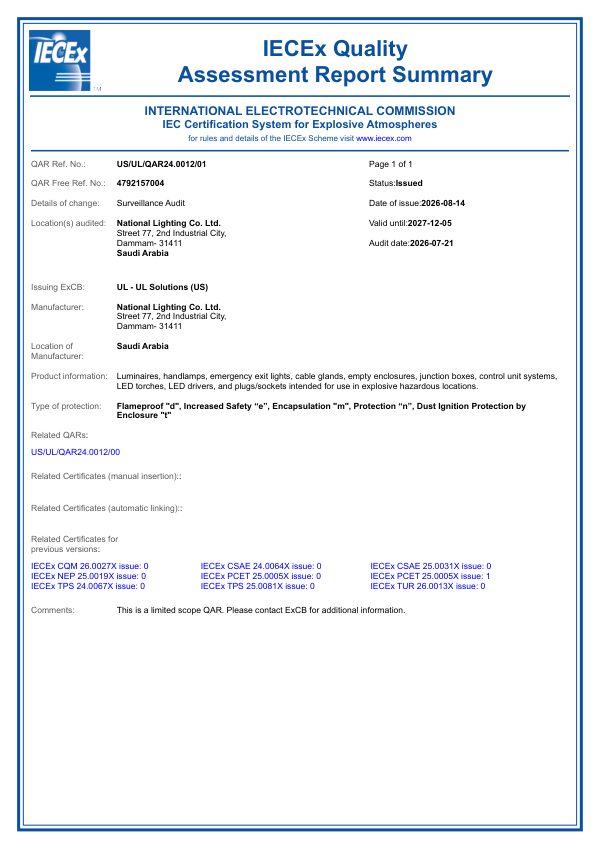 IECEx Quality Assessment Report, UL Solutions