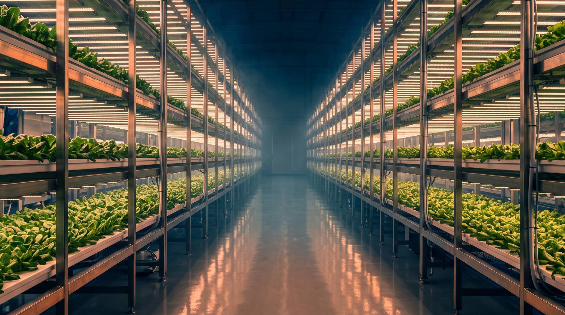 LED grow lighting in a vertical farming facility