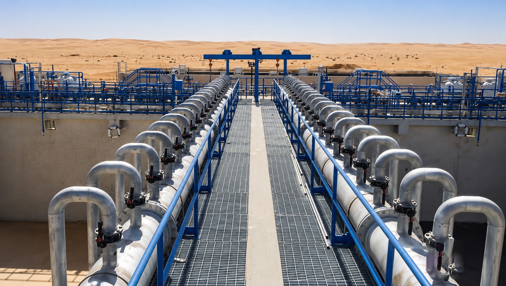 Almarai CPP3 process and water-treatment piping at the facility